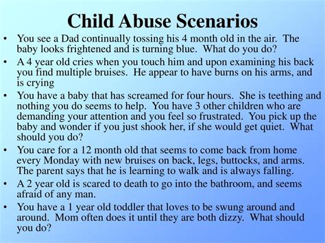Child Abuse Example Scenari   o